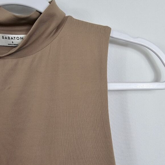 Aritzia Babaton Contour Mockneck Bodysuite in Taupe - Size S - Picture 4 of 8